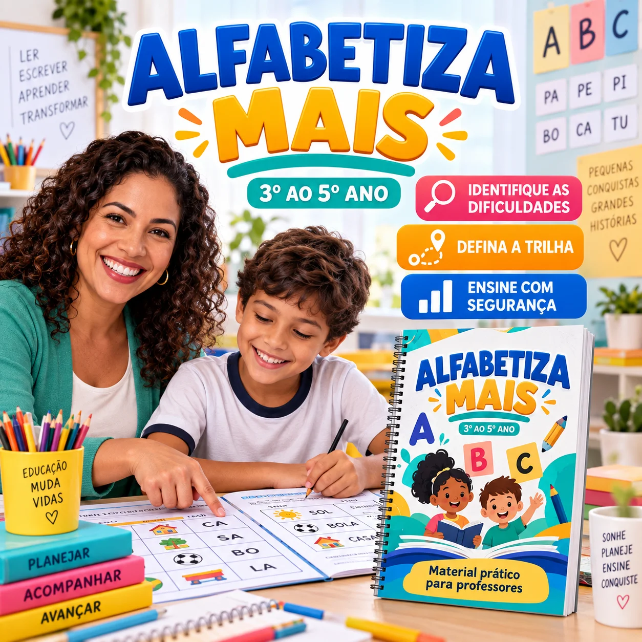 Kit Alfabetiza Mais: Sondagem e 3 Trilhas de Atividades (PDF) — Alfabetização para Educação Infantil: Material para…