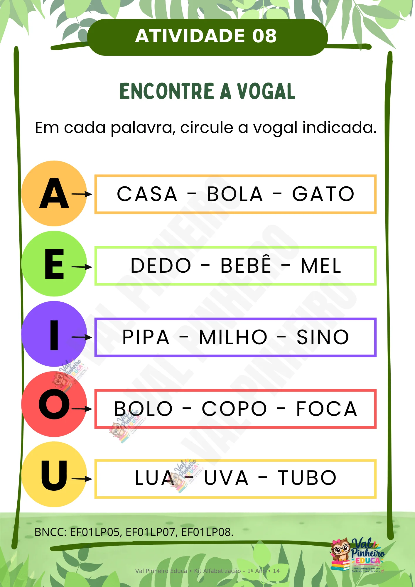 KIT ALFABETIZAÇÃO 1º ANO - 50 ATIVIDADES — amostra 2: Reconhecimento de letras e fonemas, formação de sílabas, palavras e…