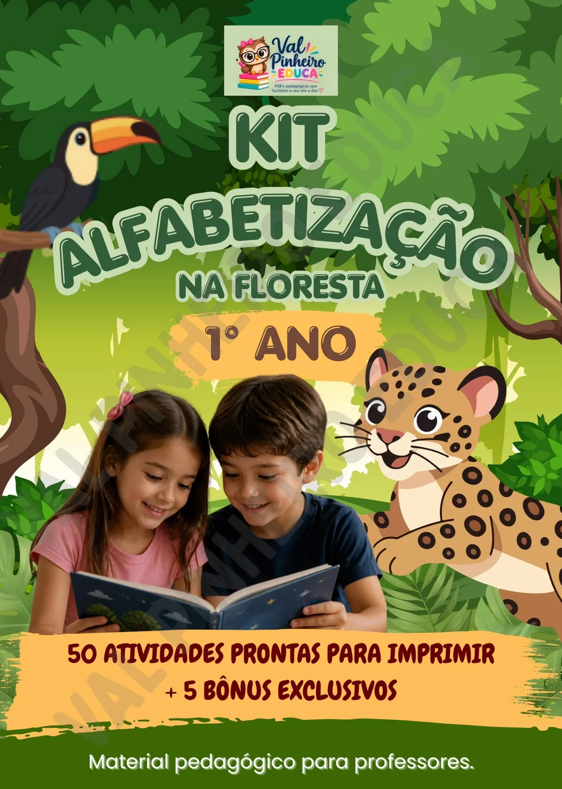 KIT ALFABETIZAÇÃO 1º ANO - 50 ATIVIDADES — capa do material