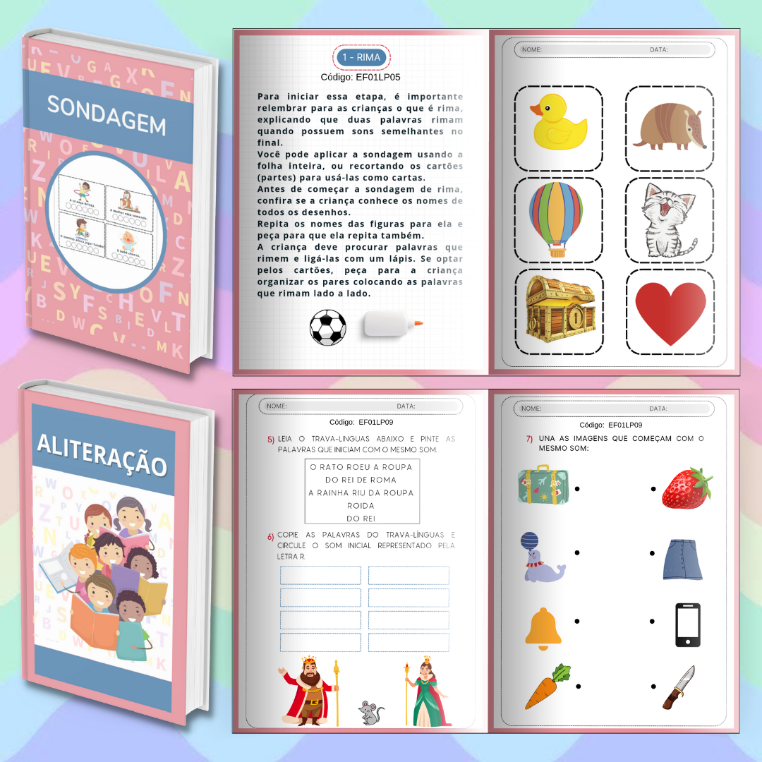 Kit Alfabetização Básico – PDF para Imprimir — amostra 1: O que vem no material