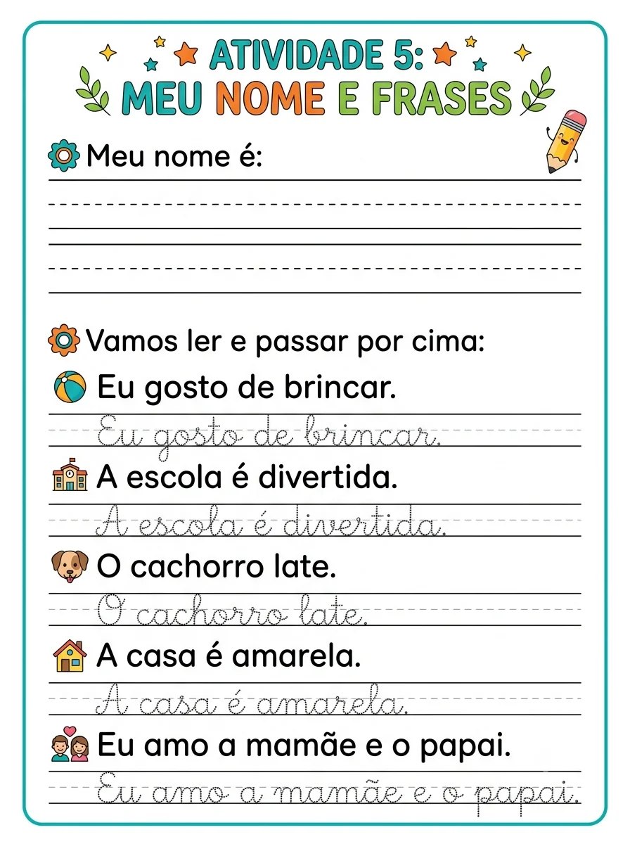 Kit Alfabetização e Alfabeto Cursivo – Atividades de Leitura e Escrita — amostra 1: Kit com atividades de alfabetização e…