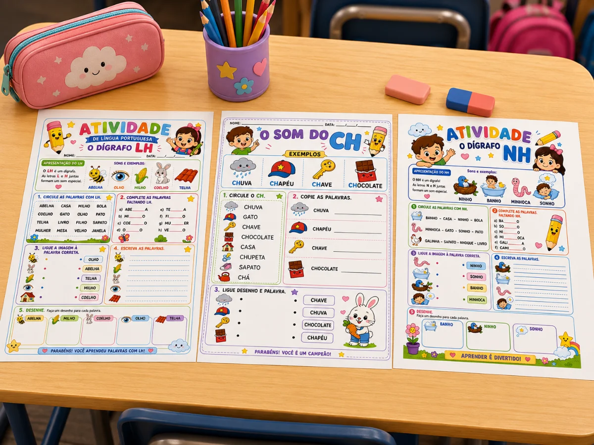 Kit Alfabetização NH, LH e CH para 2º e 3º ano — amostra 1: Seu Filho ou Aluno Ainda Confunde NH, LH e CH na Hora de Ler e… Kit Alfabetização NH, LH e CH para 2º e 3º ano — amostra 1: Seu Filho ou Aluno Ainda Confunde NH, LH e CH na Hora de Ler e…