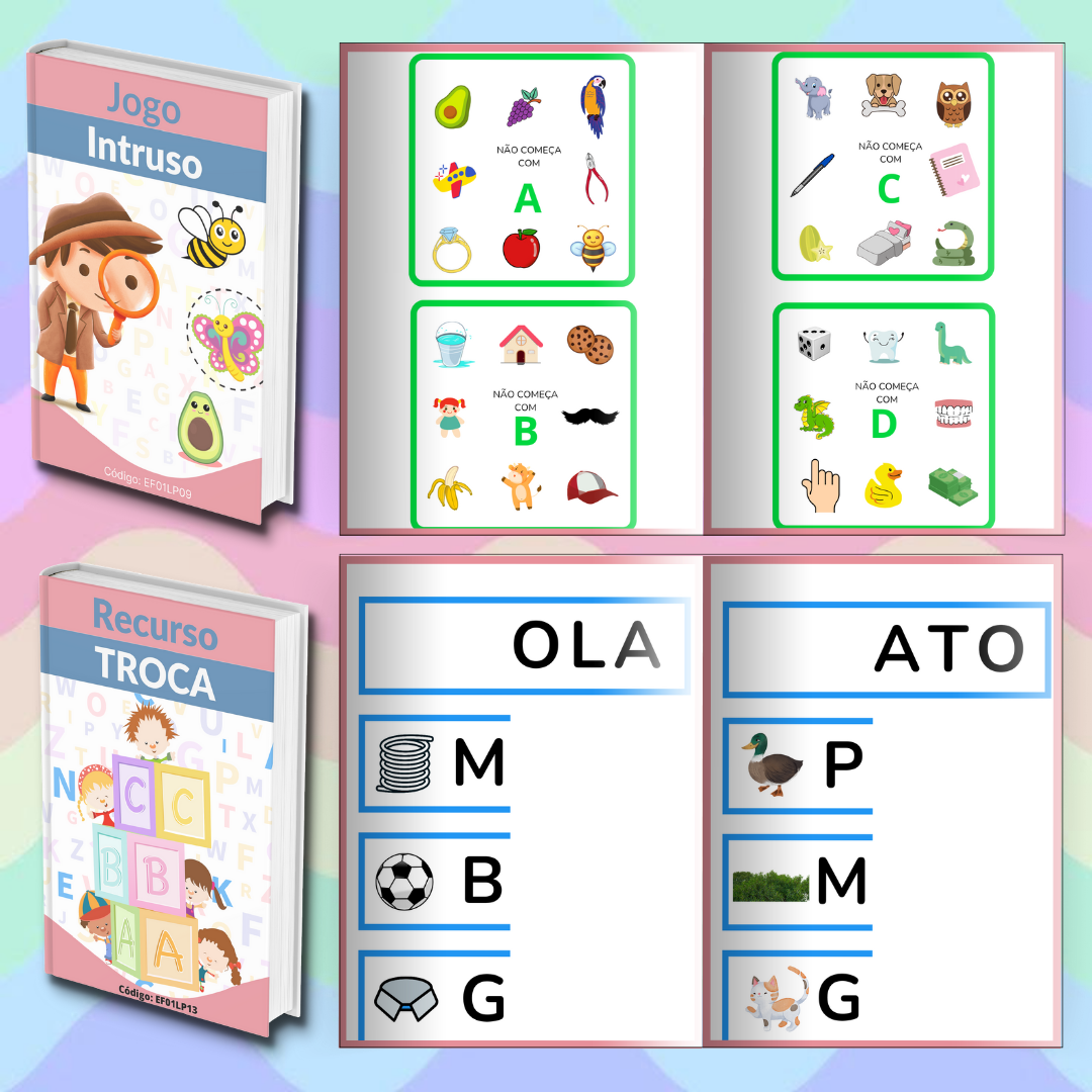 Kit Alfabetização Premium – Material Pedagógico — amostra 7: Kit de Alfabetização com 21 cadernos que somam 350 páginas
