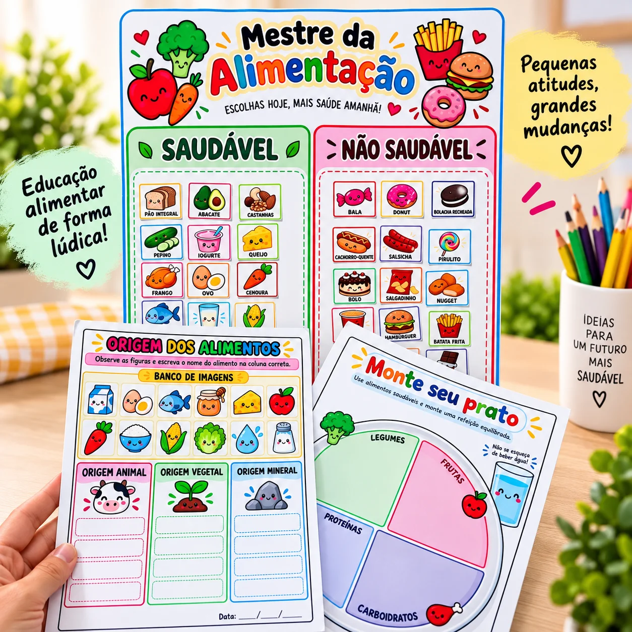 Kit Alimentação Saudável – Atividades Interativas para Imprimir — capa do material