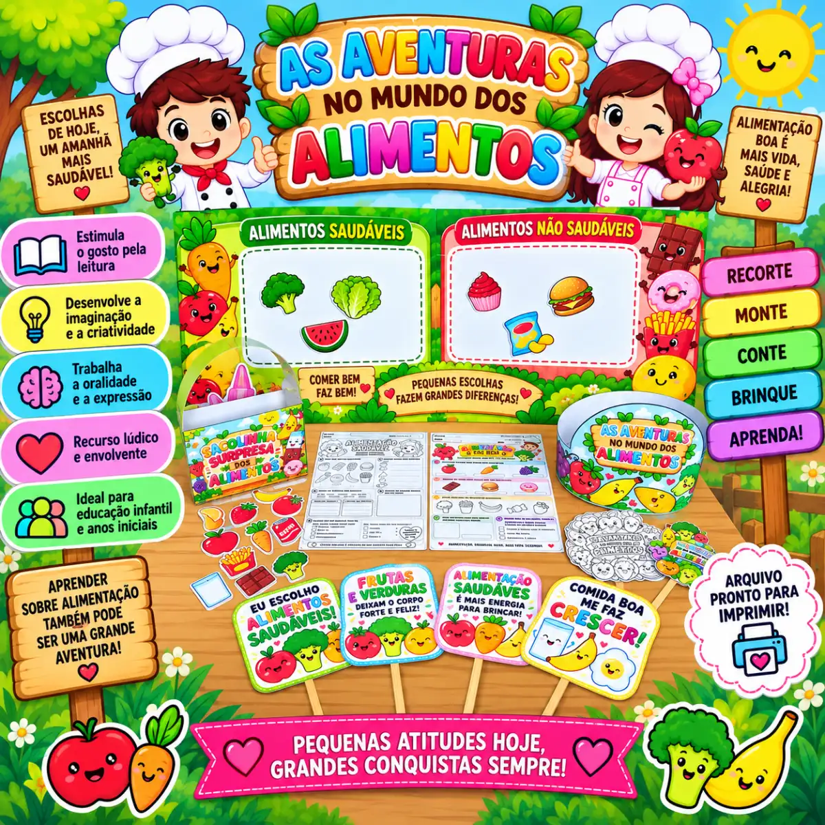 Kit Alimentação Saudável – Dia Mundial da Alimentação — Atividades para Educação Infantil: Kit lúdico e interativo para…
