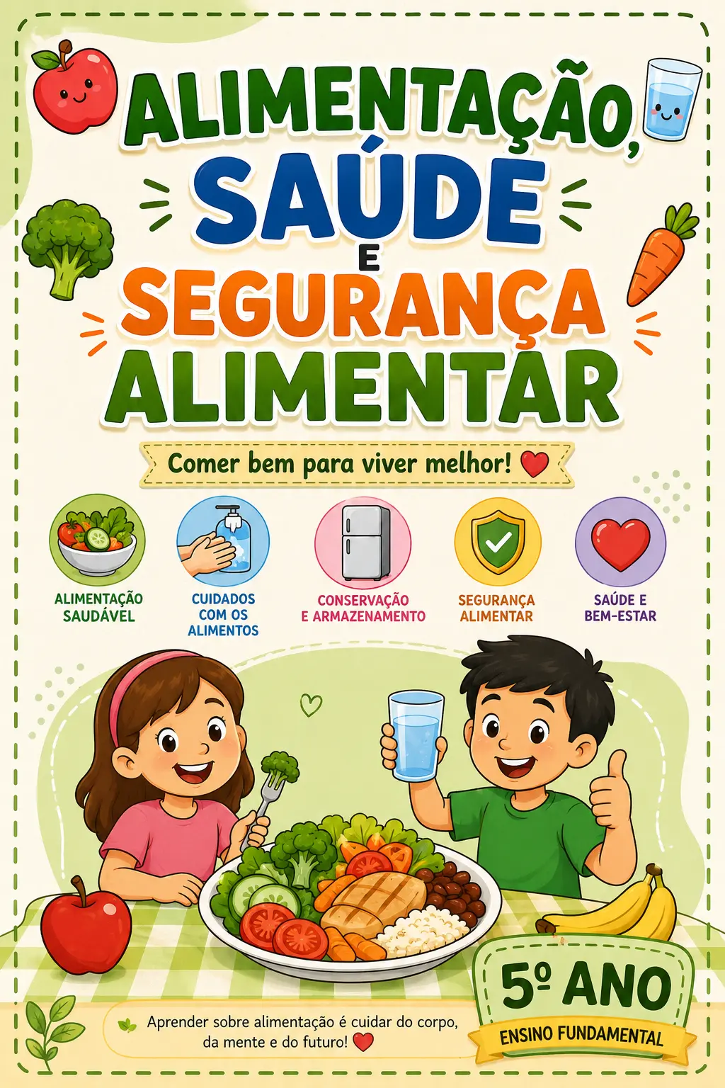 Kit Alimentação Saudável e Saúde – 5º Ano ✏️ Descrição curta — capa do material