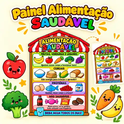Kit Alimentação Saudável para Educação Infantil . — amostra 1: Kit Alimentação Saudável – Painel e Atividades para Educação…