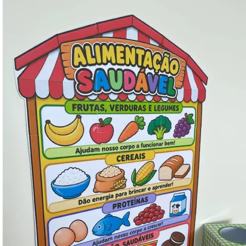Kit Alimentação Saudável para Educação Infantil . — amostra 6: Kit Alimentação Saudável em PDF com 33 páginas, painel…