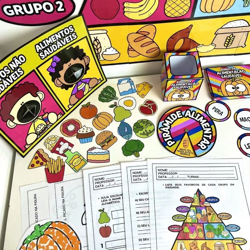 Kit Alimentação Saudável para Educação Infantil | Atividades e Jogos em PDF — amostra 1: Este kit contém atividades lúdicas…