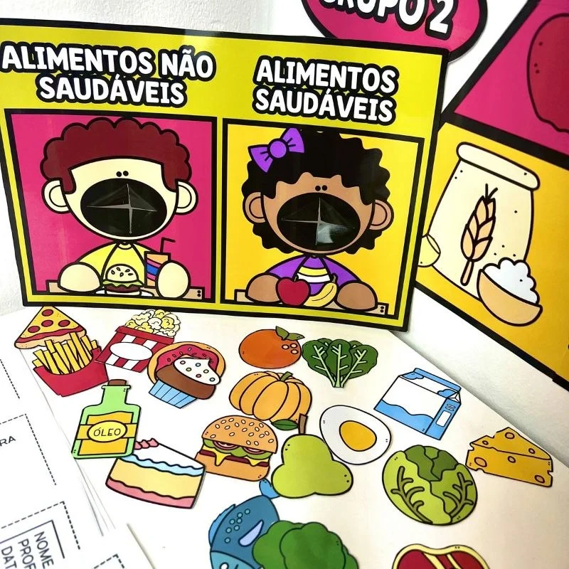 Kit Alimentação Saudável para Educação Infantil | Atividades e Jogos em PDF — amostra 2: Este kit contém atividades lúdicas…