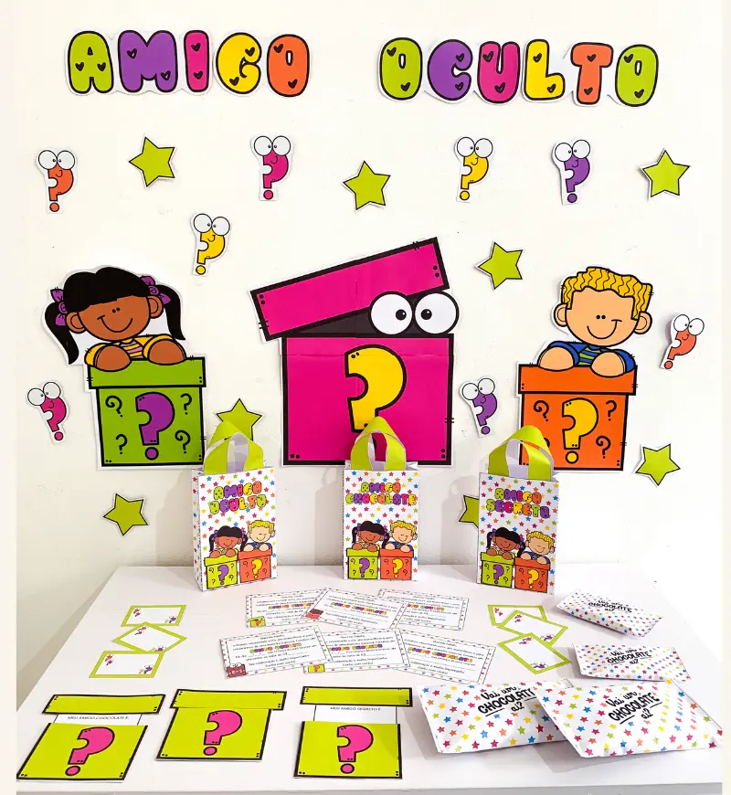 Kit Amigo Secreto/Oculto – PDF para Imprimir — Datas comemorativas para Educação Infantil: Kit Amigo Fim de Ano - A…