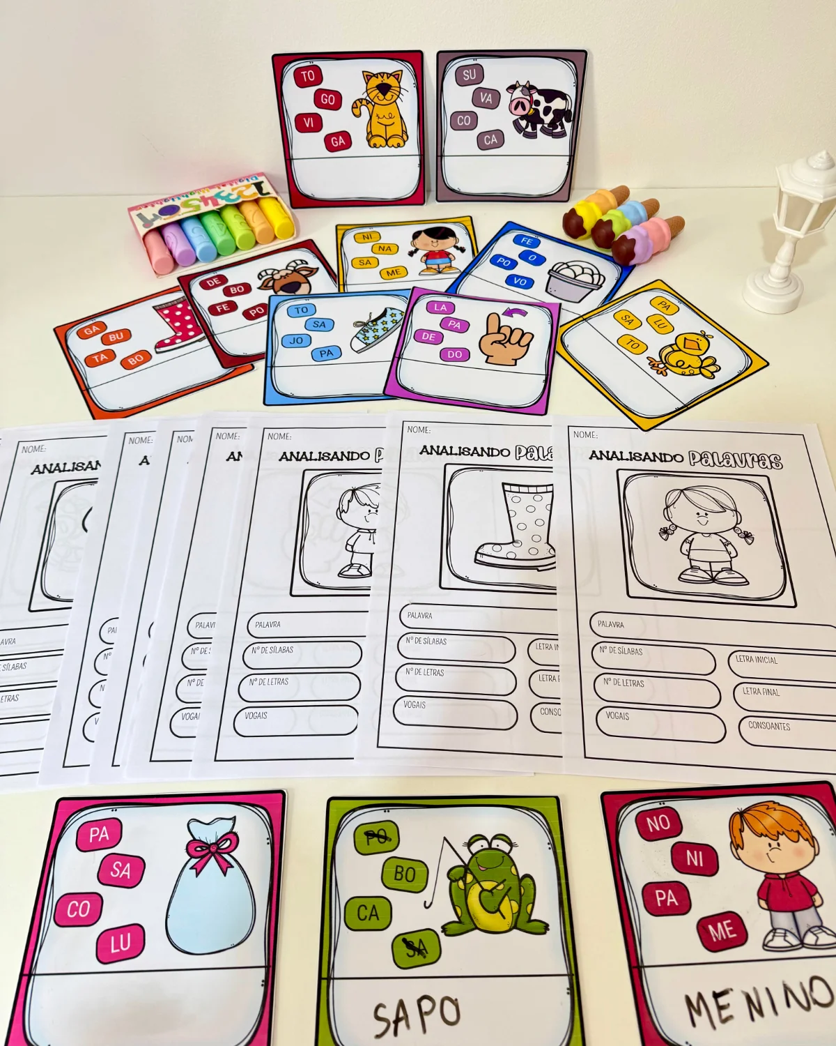 Kit Analisando Palavras - Fase de Alfabetização — Alfabetização para Educação Infantil: Trabalhando consciência silábica,…