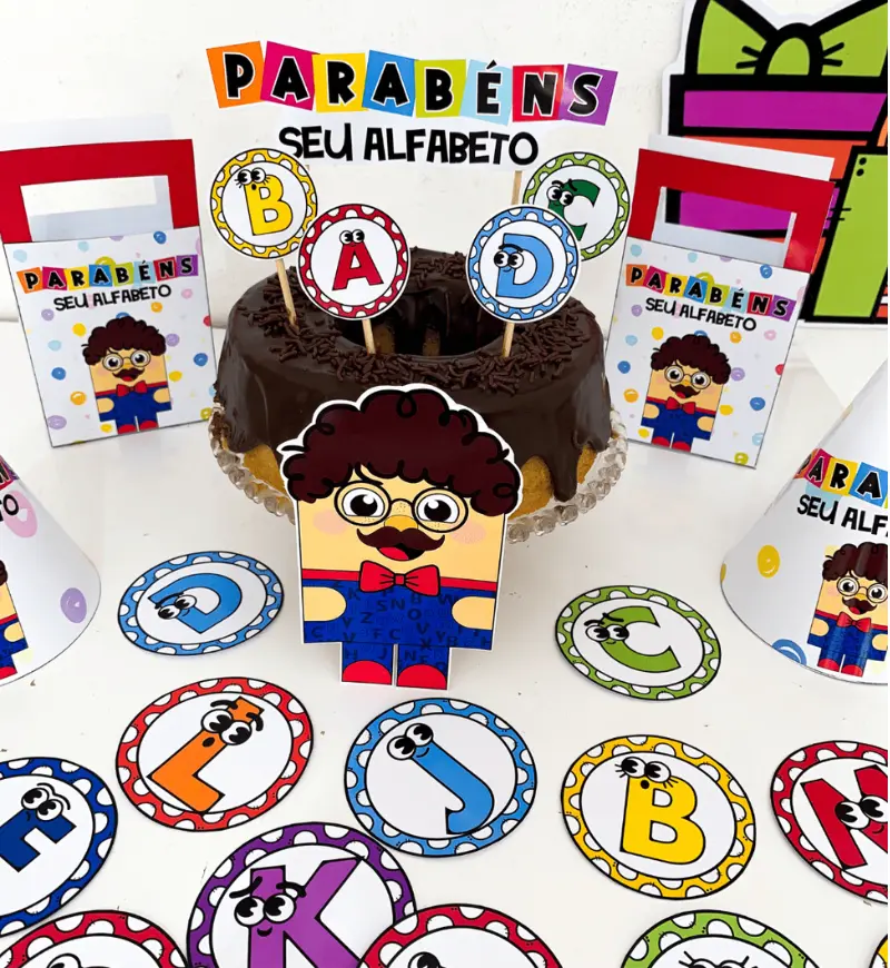 Kit Aniversário do Seu Alfabeto em PDF para Educação Infantil — amostra 5: Prepare uma vivência com letras na Educação…