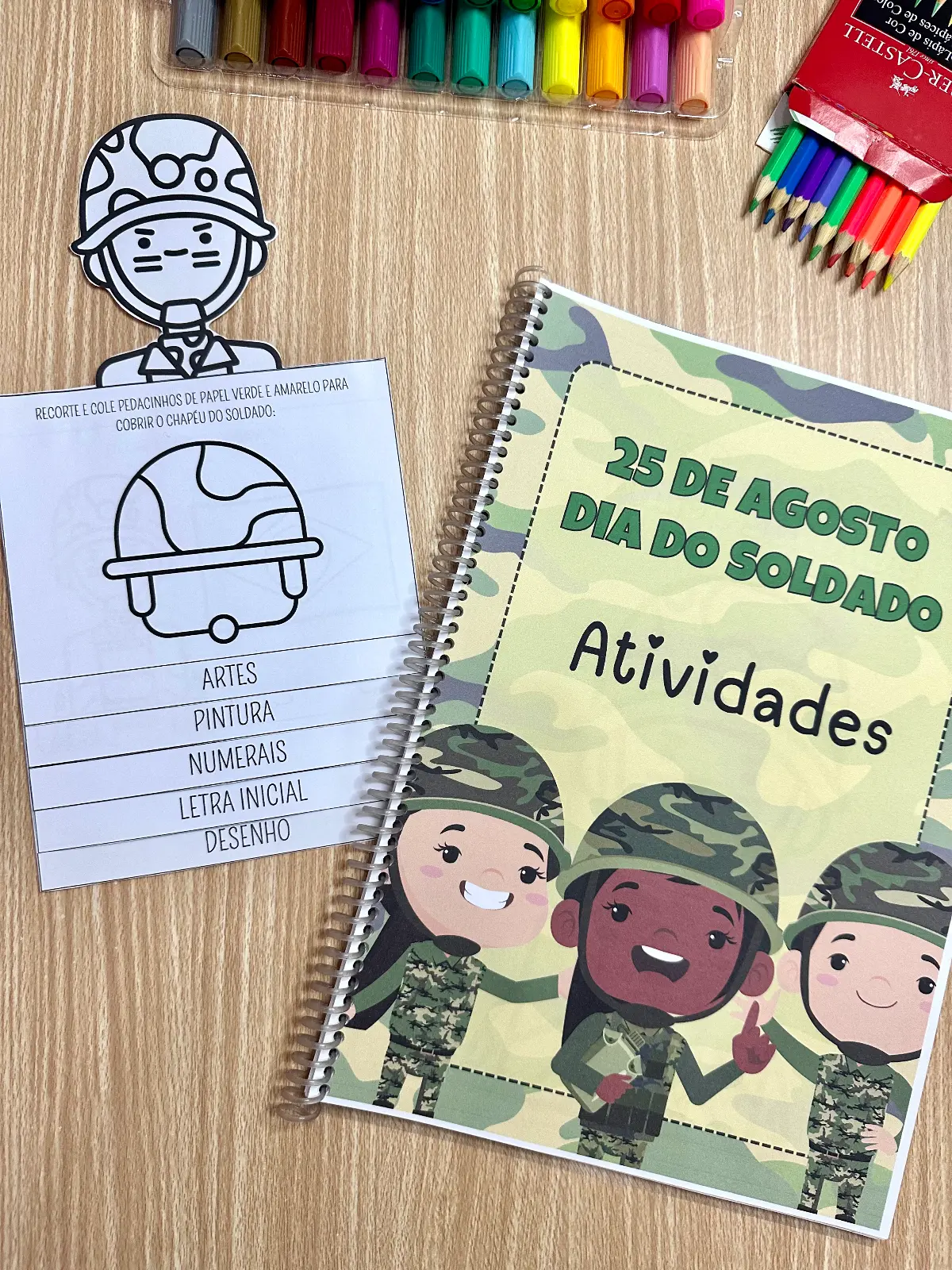 Kit Apostila de atividades + Flipbook - Dia do Soldado — capa do material