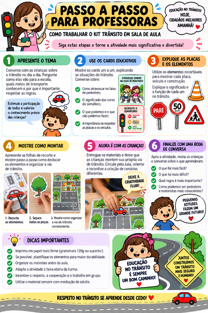 Kit Aprendendo no Trânsito — Atividades, Cards e Recorte e Monte — amostra 2: O Kit Aprendendo no Trânsito é um material…