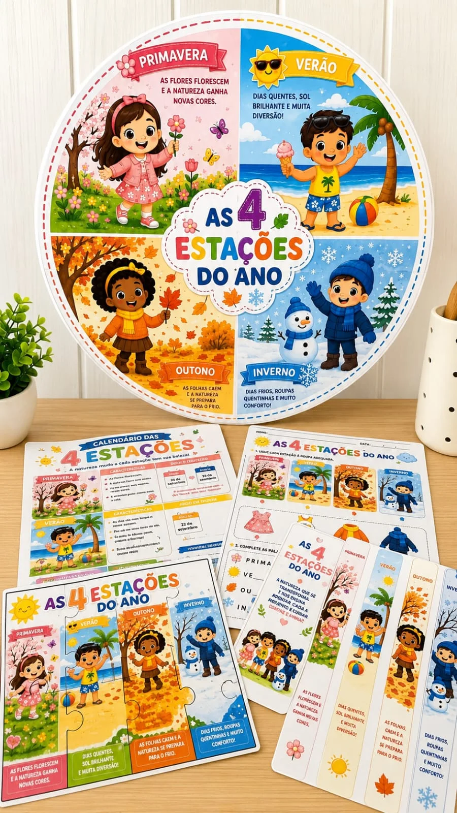 KIT AS 4 ESTAÇÕES DO ANO- CIENCIAS ALFABETIZAÇÃO — amostra 2: O Kit As 4 Estações do Ano é um material colorido, visual e…