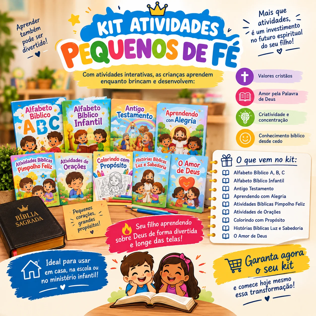 Kit Atividades Pequenos de Fé Educação Infantil — capa do material