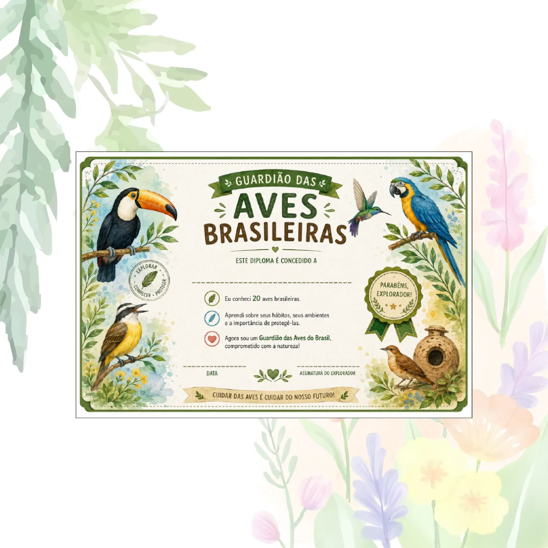Aves Brasileiras: um kit para aprender brincando — amostra 5: Conheça 20 aves incríveis com pinturas e atividades lúdicas…