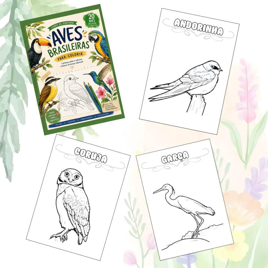 Aves Brasileiras: um kit para aprender brincando — Ciências para Ensino Fundamental I (1º–5º): Conheça 20 aves incríveis…