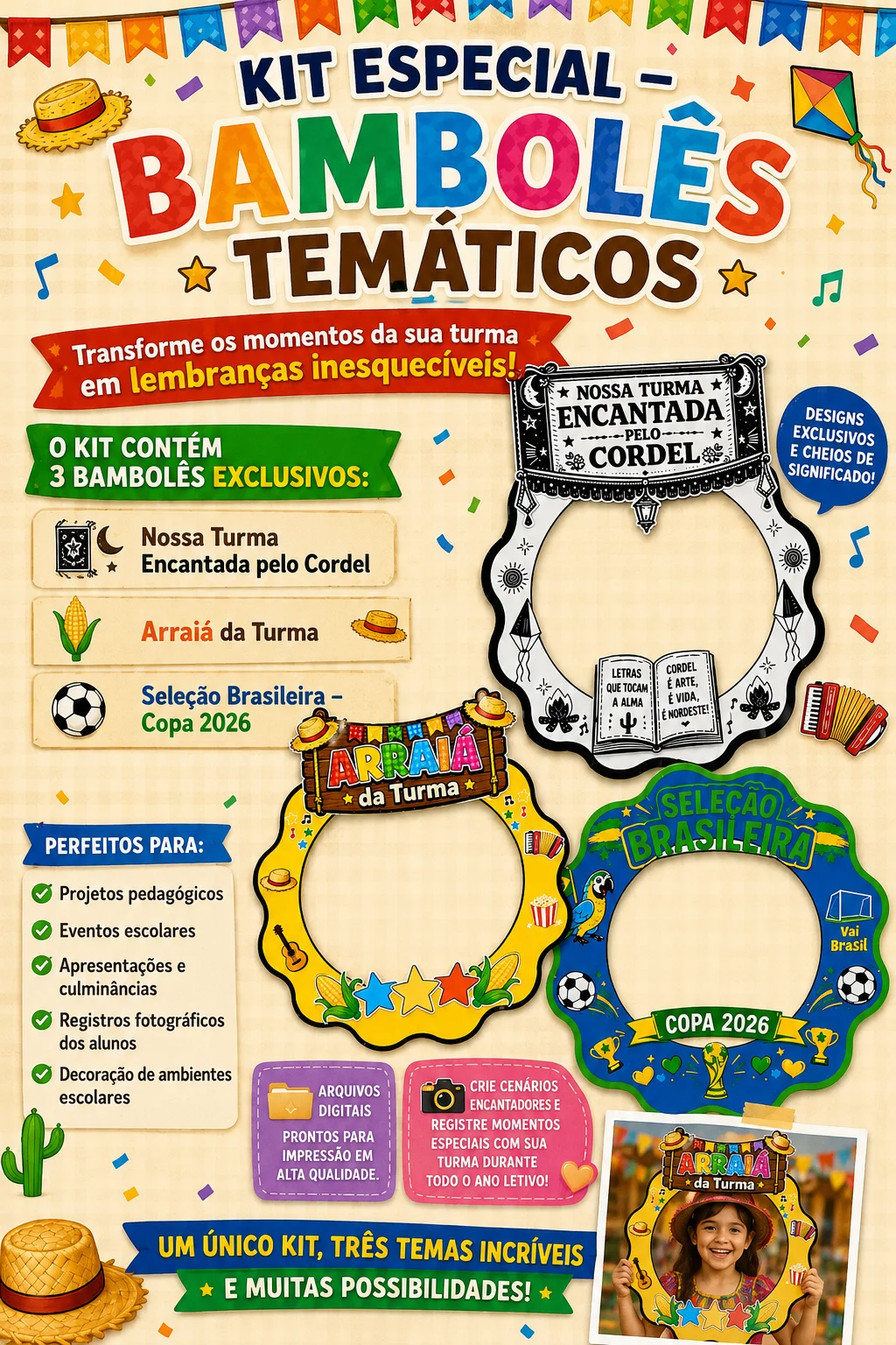 Kit Bambolês Temáticos - Cordel, Copa e Arraiá — capa do material