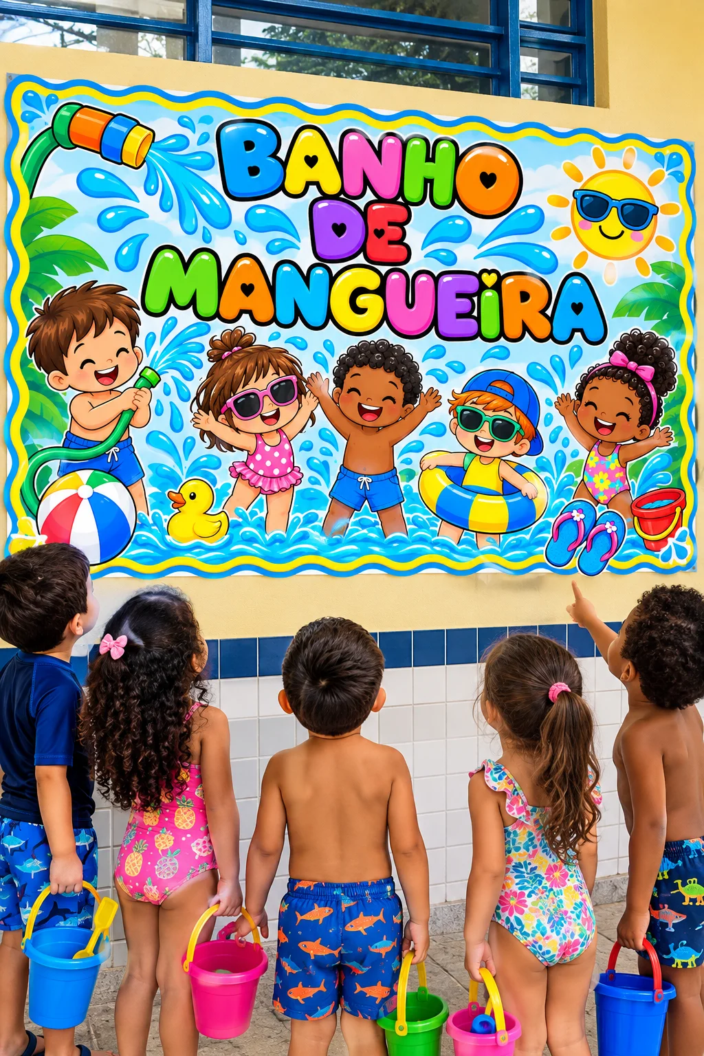 Kit Banho de Mangueira – Painel, Combinados e Atividade Colorida — amostra 4: 💦 Painel “Dia do Chapéu Maluco” – uma…