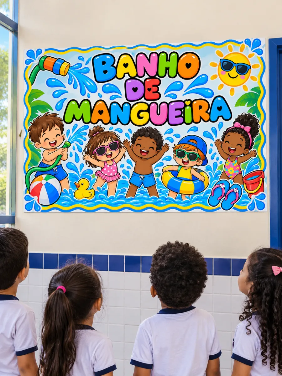 Kit Banho de Mangueira – Painel e Atividade Colorida — amostra 2: ✅ Educação Infantil ✅ Anos Iniciais ✅ Dia das Crianças ✅…