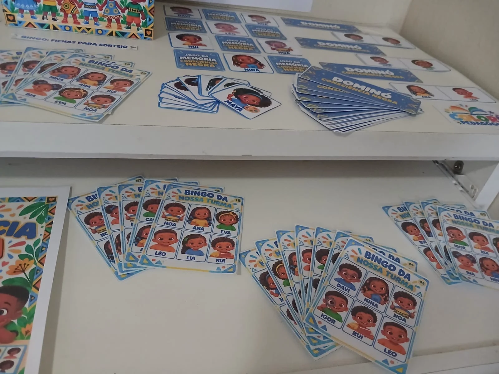 Kit Bingo Consciência Negra com Caixa – Educação Infantil e Fund I — amostra 3: Kit em PDF com 20 cartelas de bingo, 12…