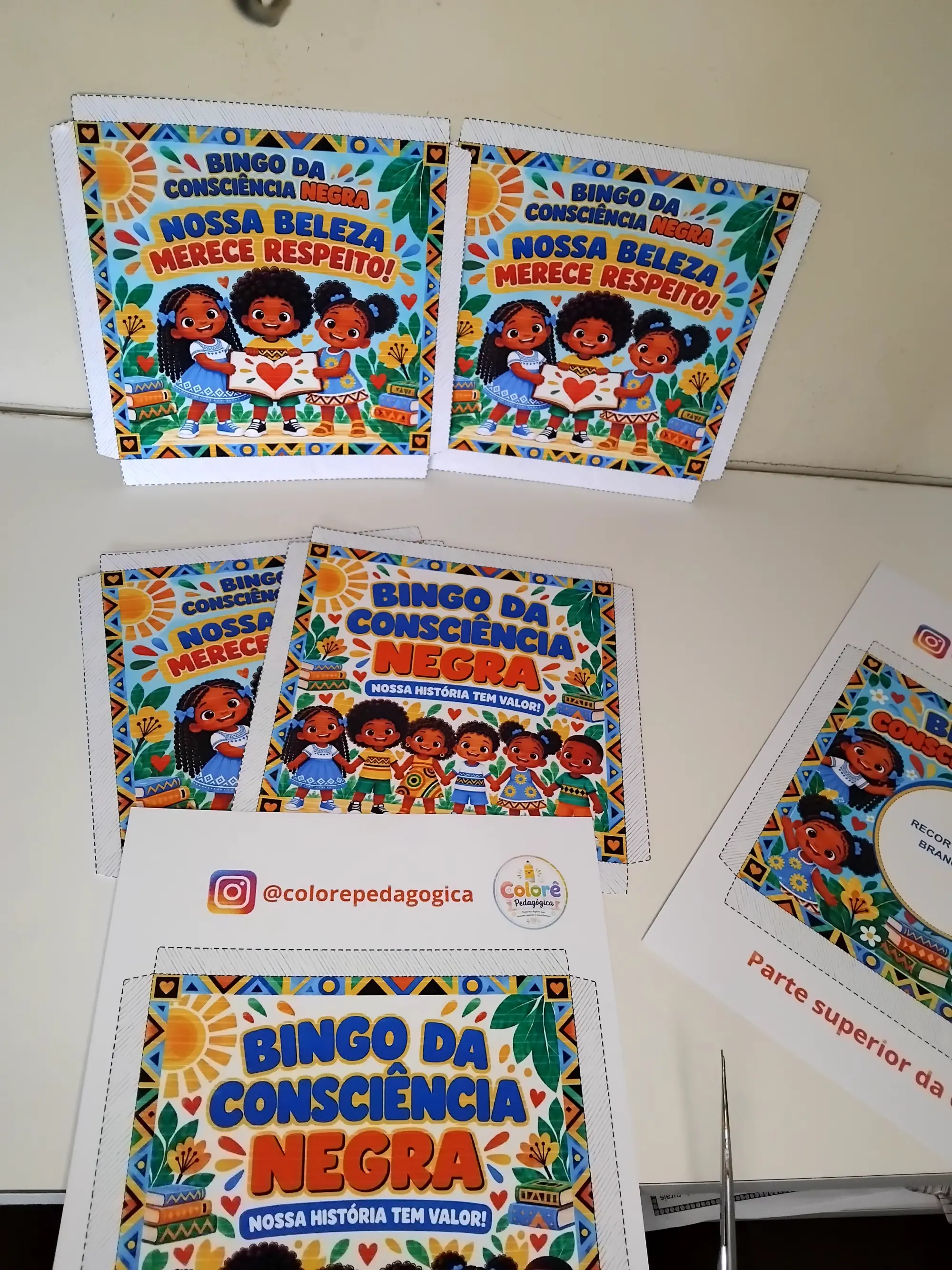 Kit Bingo Consciência Negra com Caixa – Educação Infantil e Fund I — amostra 4: Kit em PDF com 20 cartelas de bingo, 12…