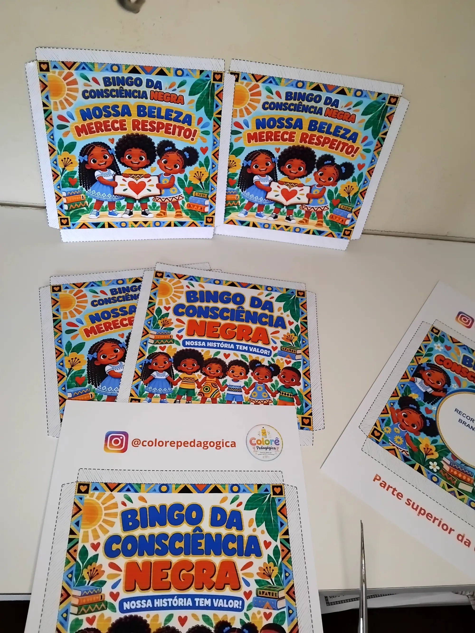Kit Bingo Consciência Negra com Caixa – Educação Infantil e Fund I — amostra 5: Kit em PDF com 20 cartelas de bingo, 12…
