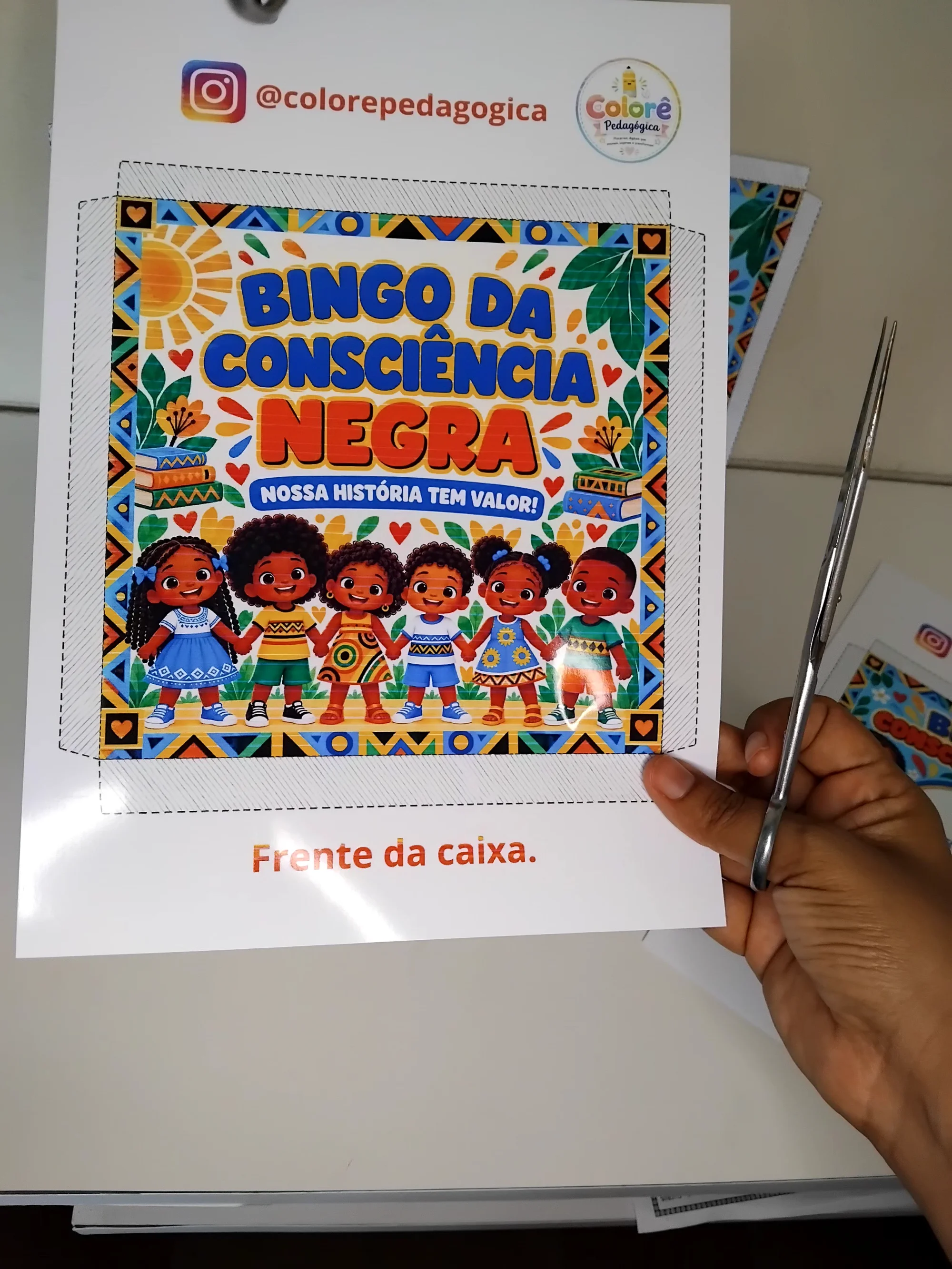 Kit Bingo Consciência Negra com Caixa – Educação Infantil e Fund I — amostra 6: Kit em PDF com 20 cartelas de bingo, 12…