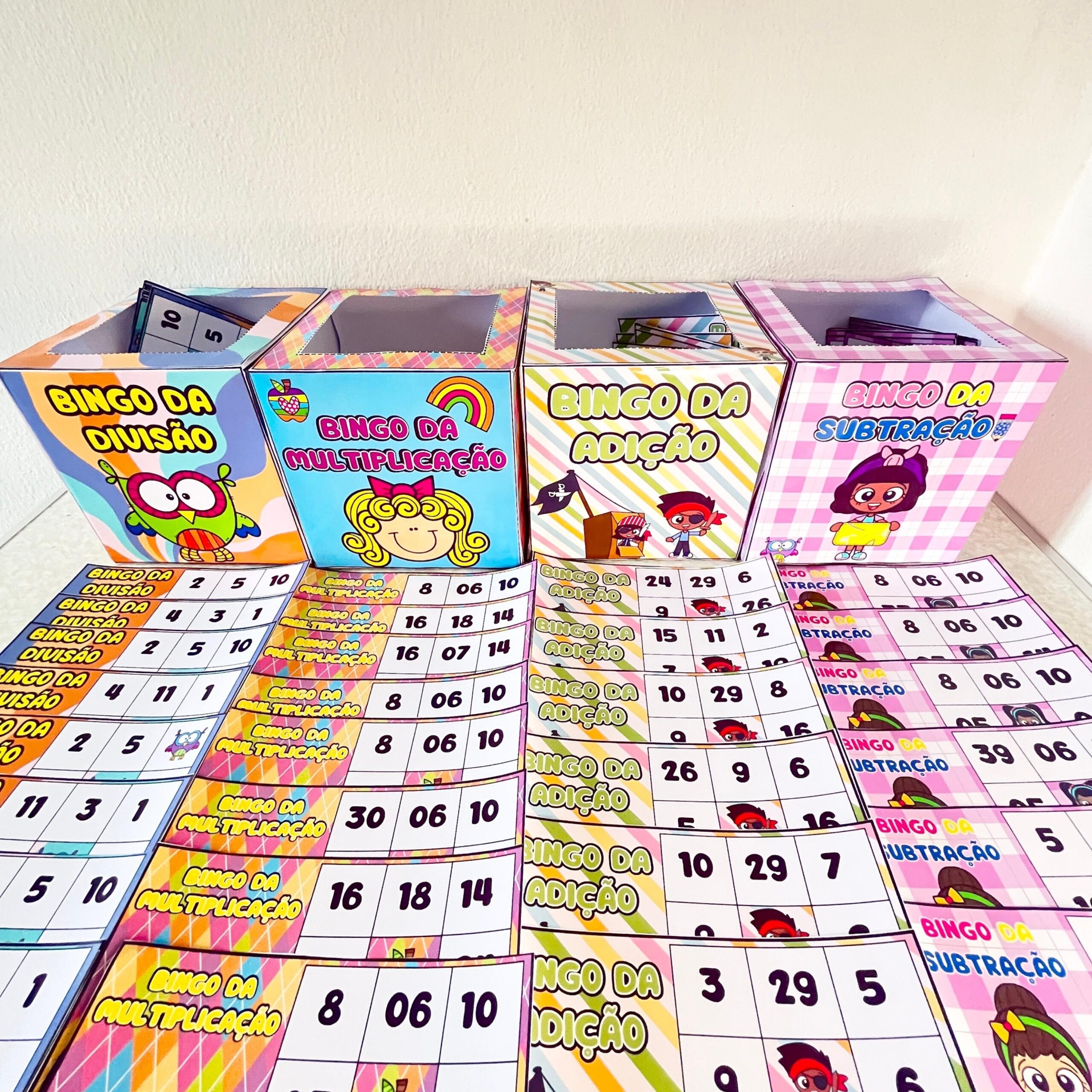 Kit bingo das 4 operações – Material Pedagógico — Matemática para Todas as séries: -Bingo da adição -Bingo da subtração…