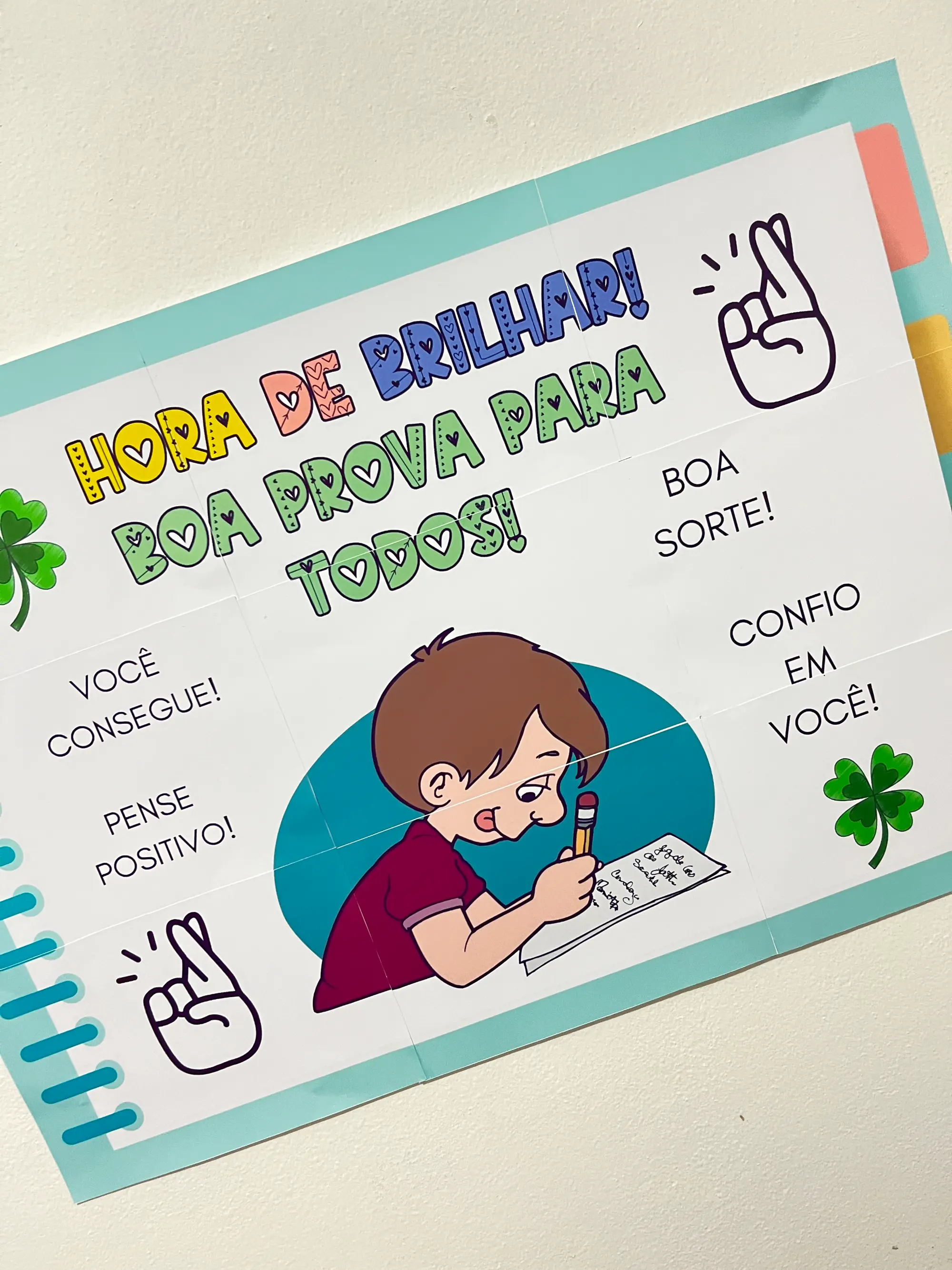 Kit Boa Prova Hora de Brilhar – Incentivo para Avaliações — amostra 6: Deixe o momento das avaliações mais leve e acolhedor
