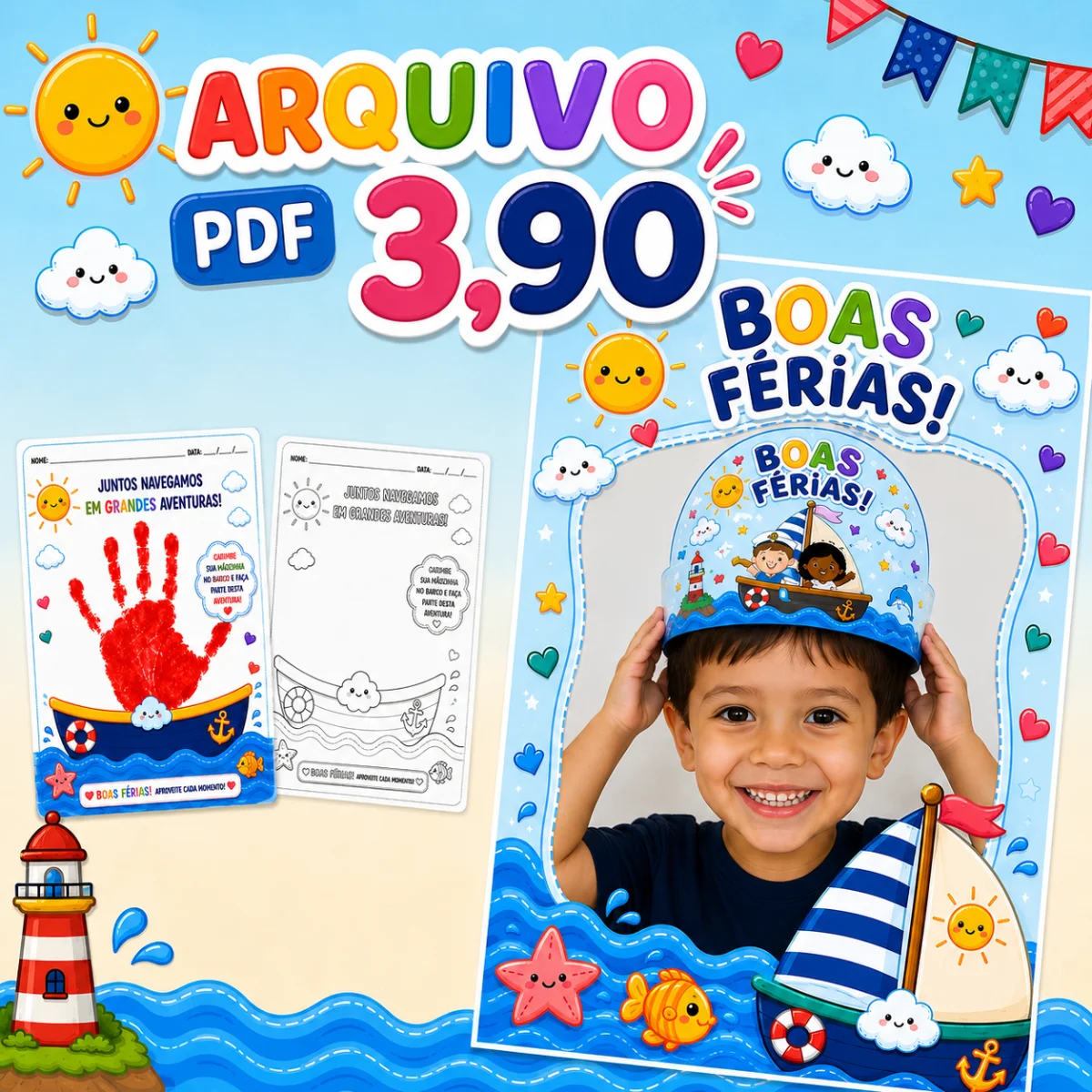 🌊☀️ KIT BOAS FÉRIAS! ☀️🌊 — capa do material