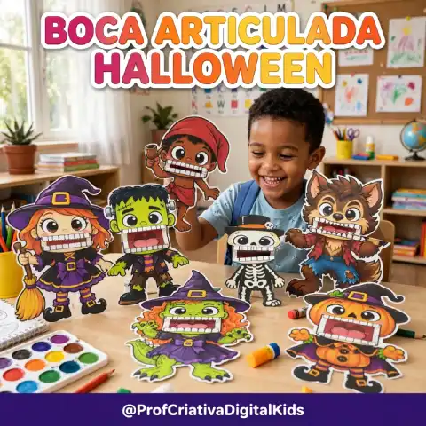 Kit Boca Articulada Halloween e Dia do Saci + Atividades — capa do material