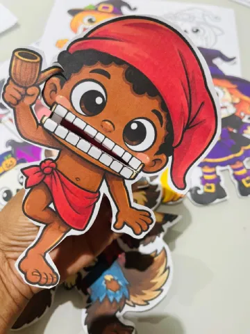 Kit Boca Articulada Halloween e Dia do Saci para Imprimir — amostra 2: Kit pedagógico com personagens de Halloween e do…