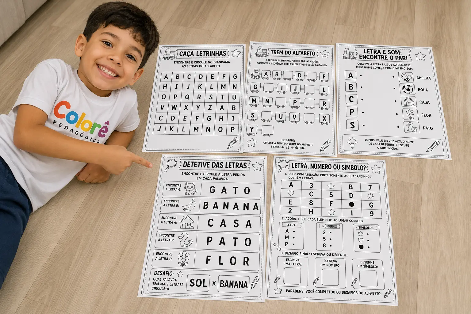 🌈 KIT BRINCANDO COM O ALFABETO – 5 ATIVIDADES 🔤✏️ — Português para Educação Infantil: 🌈 KIT BRINCANDO COM O ALFABETO – 5…