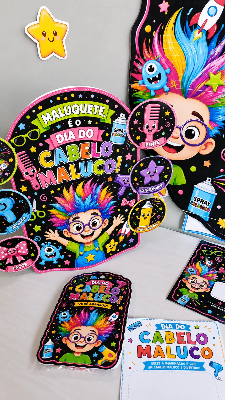 Kit Cabelo Maluco – Atividades e Moldura para Fotos — amostra 2: 🌈🤪 Prepare um Dia do Cabelo Maluco cheio de sorrisos,… Kit Cabelo Maluco – Atividades e Moldura para Fotos — amostra 2: 🌈🤪 Prepare um Dia do Cabelo Maluco cheio de sorrisos,…