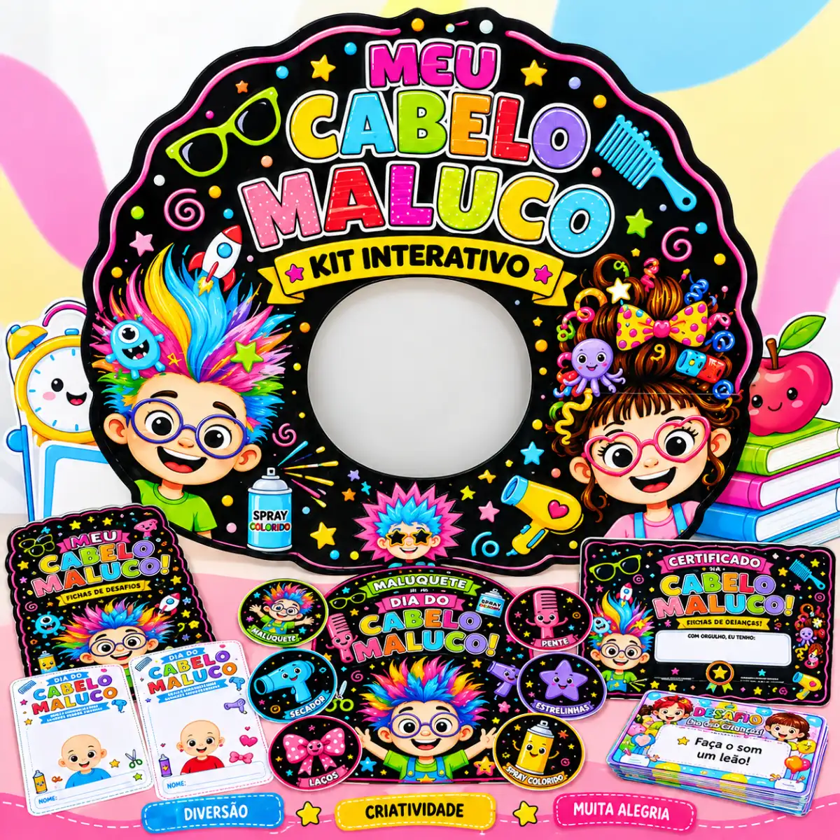 Kit Cabelo Maluco – Dia Do Cabelo Maluco Em PDF! — Atividades para 2º ano: Kit Cabelo Maluco com moldura fotográfica,…