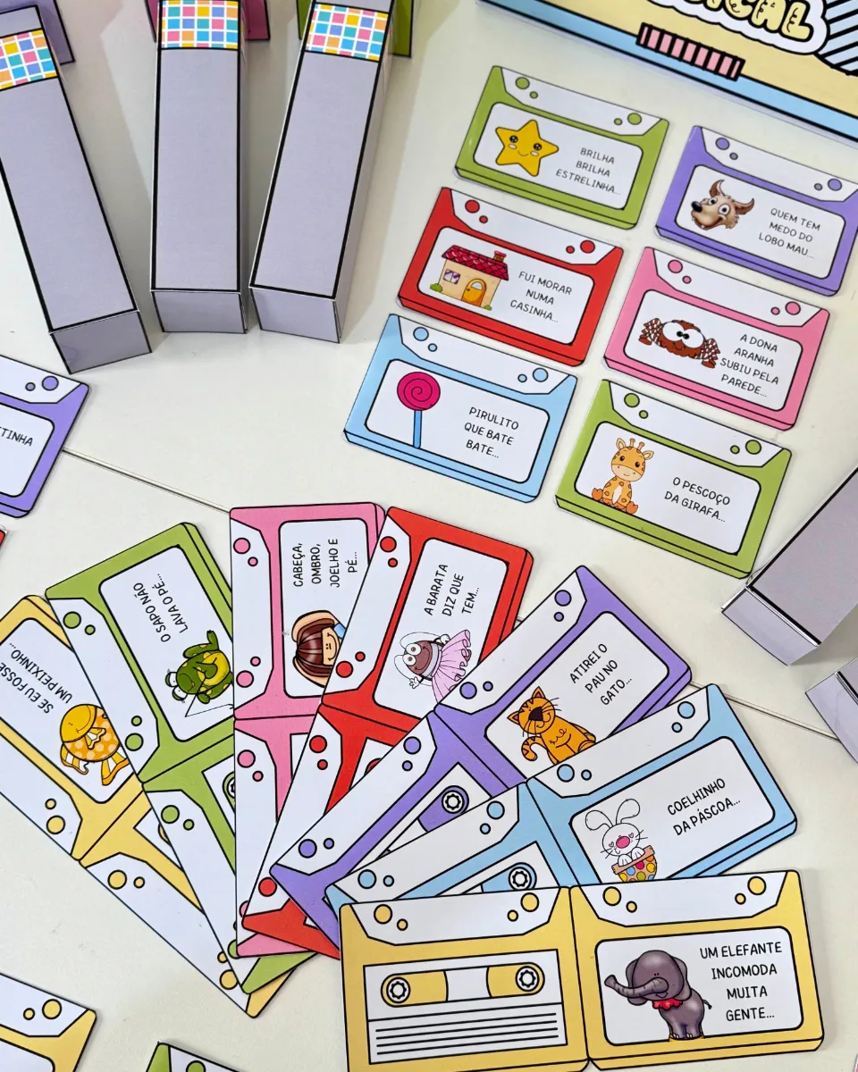 Kit Caixa Musical em PDF para Educação Infantil — amostra 2: Anime a roda de música com 24 fichas ilustradas, caixa em…