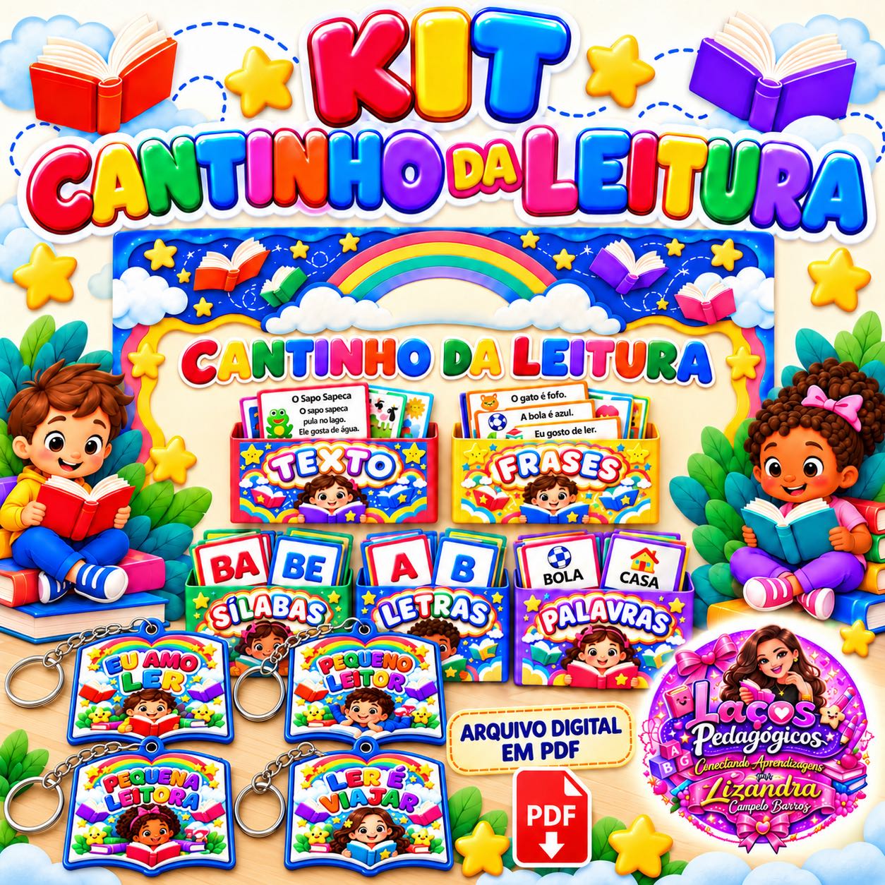 Kit Cantinho da Leitura com Painel Ampliado, Caixinhas e Brindes — capa do material