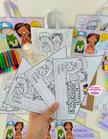 Kit Capas de Atividades tema Festa — amostra 5: Abas para Envelope