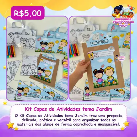 Kit Capas de Atividades tema Jardim — capa do material