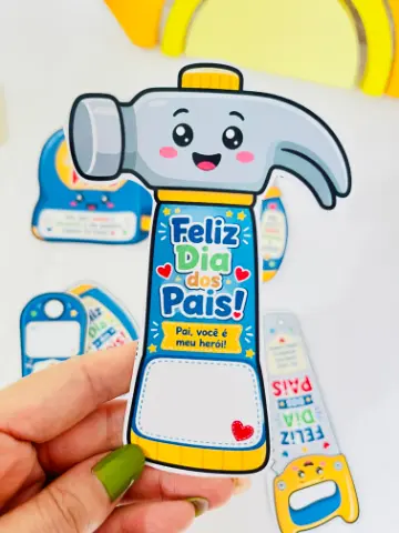 Kit Cartão Ferramentas Dia dos Pais em PDF — amostra 4: Lembrancinha criativa "Kit Cartão Ferramentas" em PDF para o Dia…