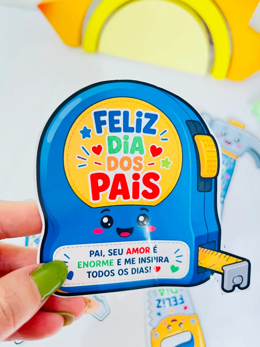 Kit Cartão Ferramentas Dia dos Pais — amostra 1: Professoras, olha que lembrancinha criativa e cheia de carinho para o Dia…