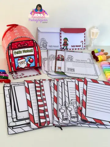 KIT CARTINHAS DE NATAL – UM CORREIO CHEIO DE AFETO! — amostra 6: As crianças escrevem ou desenham mensagens para colegas,…