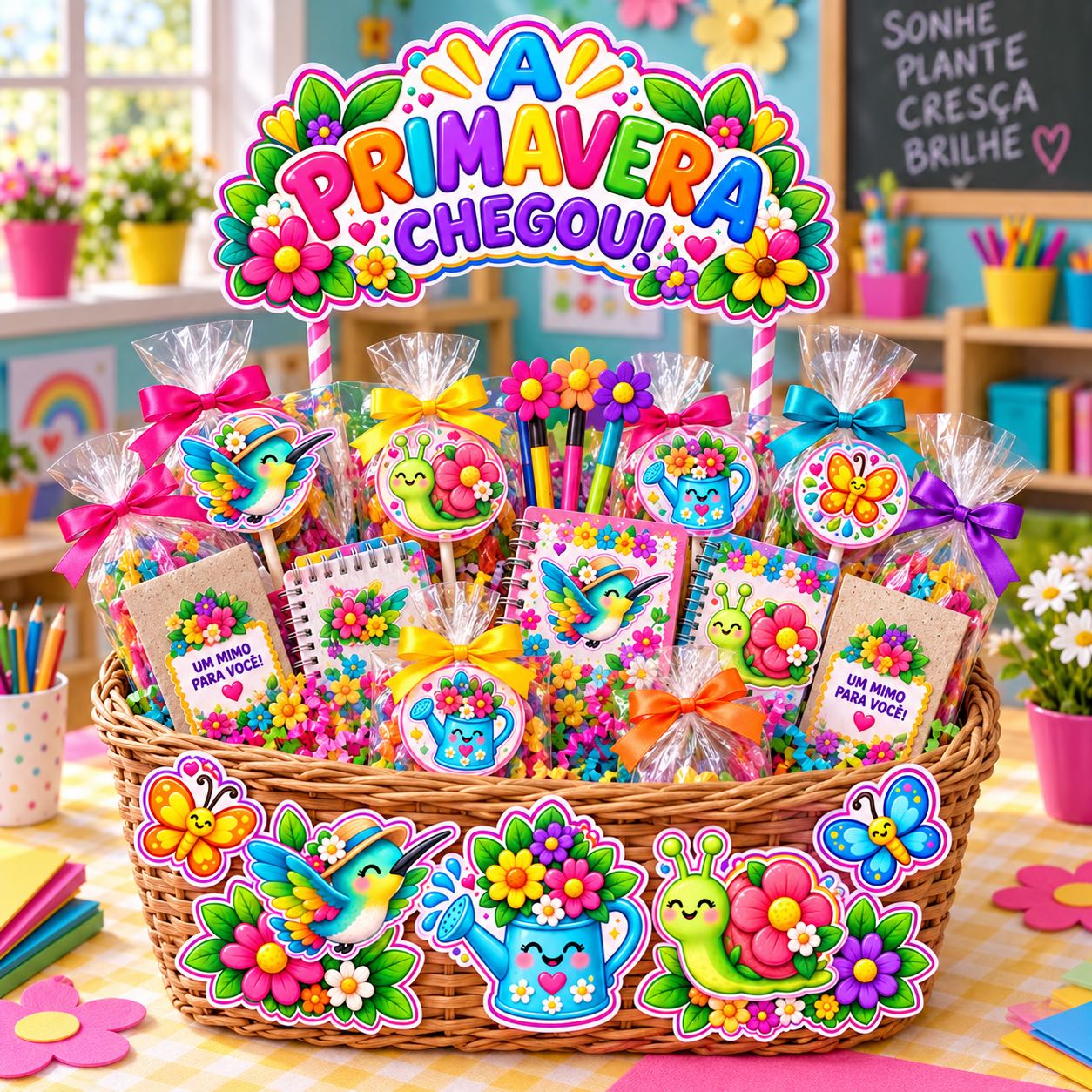 Kit Cesta da Primavera – Tags, Ponteiras e Lembrancinhas em PDF — amostra 1: Um kit digital colorido e encantador para…