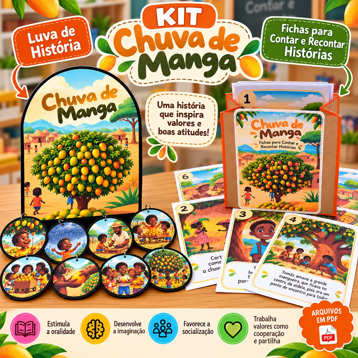 Kit Chuva de Manga – Luva e Fichas para Contar Histórias — capa do material