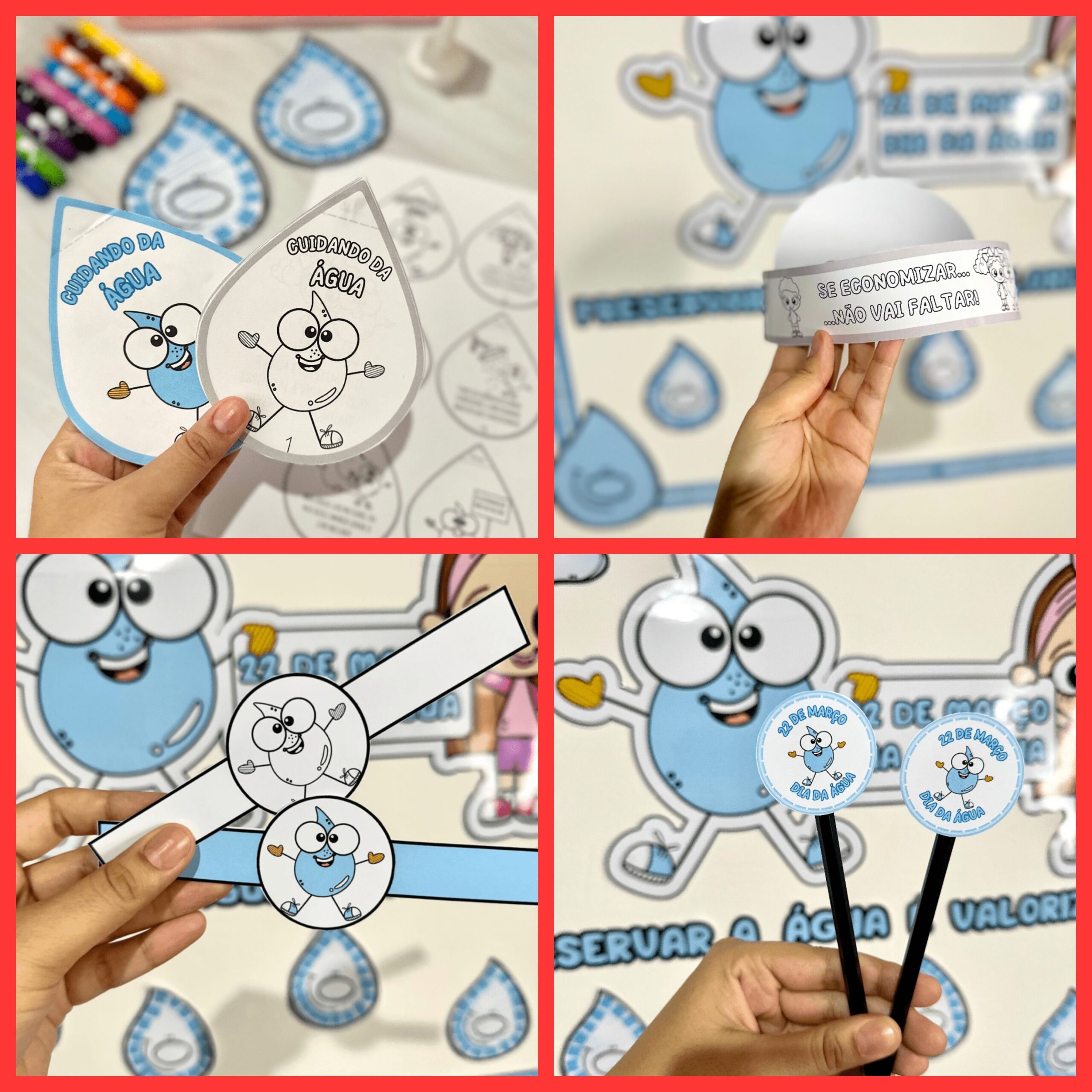 Kit ciclo da água – PDF para Imprimir | Educação Infantil — amostra 1: O que vem no material