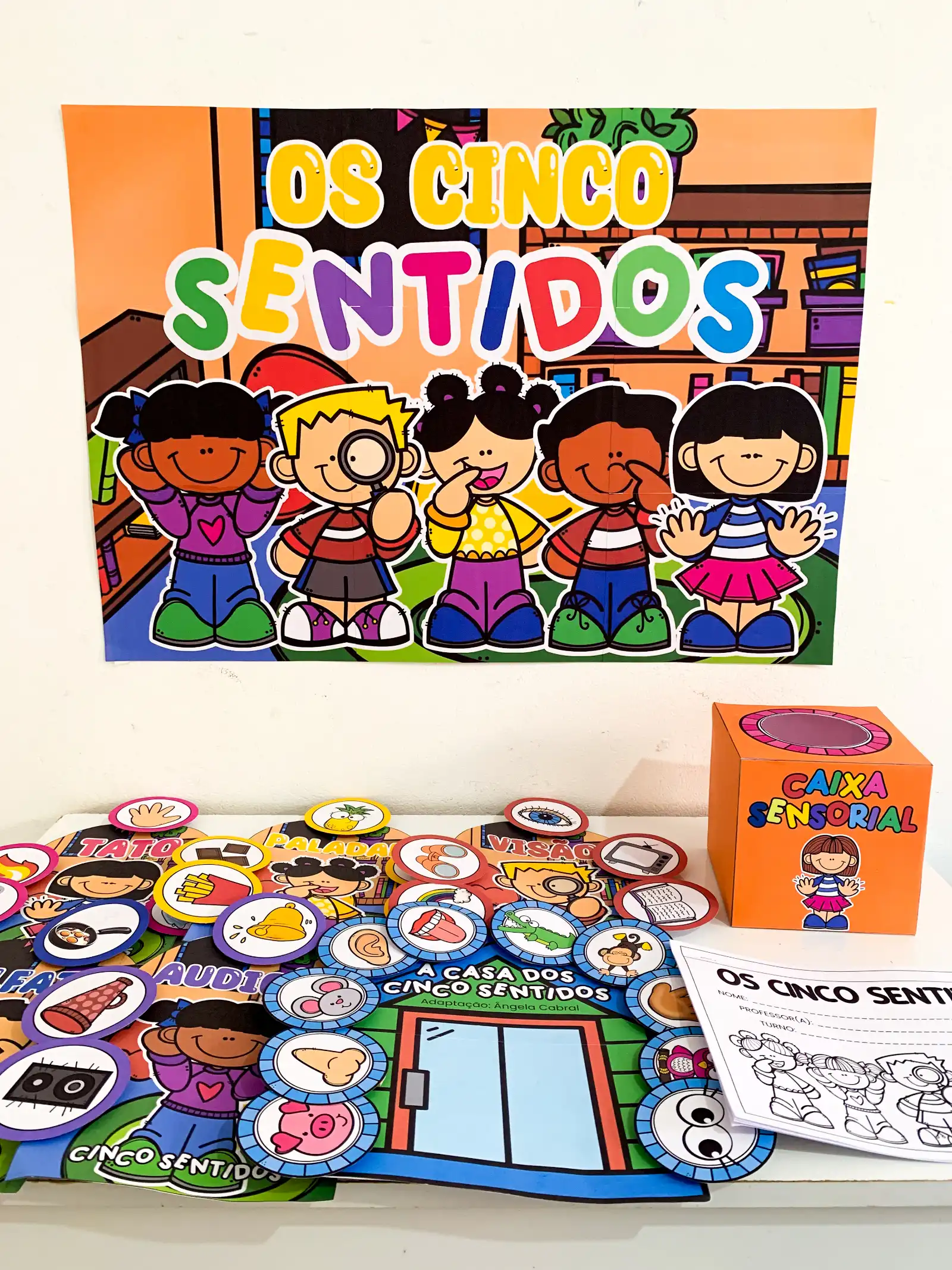 Kit cinco sentidos – Educação Infantil – PDF para Imprimir — capa do material