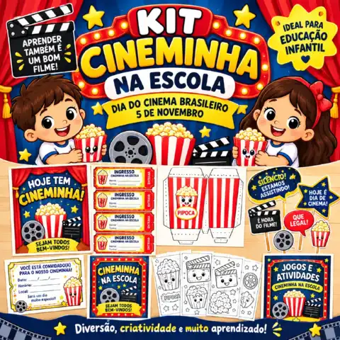 Kit Cineminha na Escola – Educação Infantil | Atividades e Decoração — capa do material